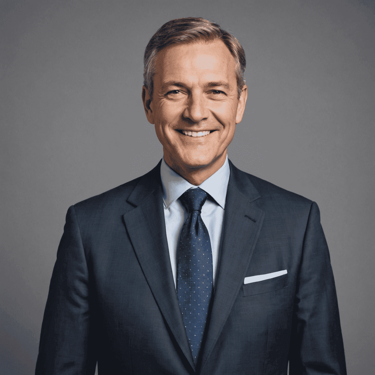 Portrait of a smiling middle-aged man in a suit, representing a senior financial consultant