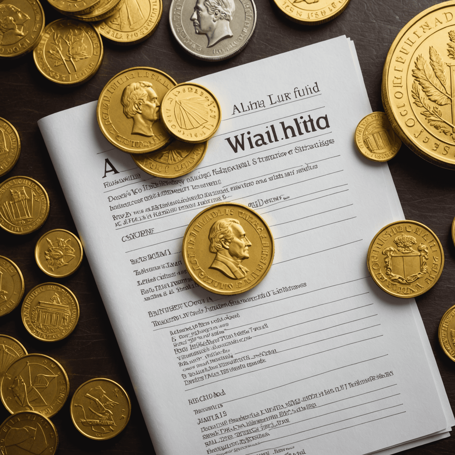 A collection of gold coins and financial documents, symbolizing wealth management and portfolio strategies