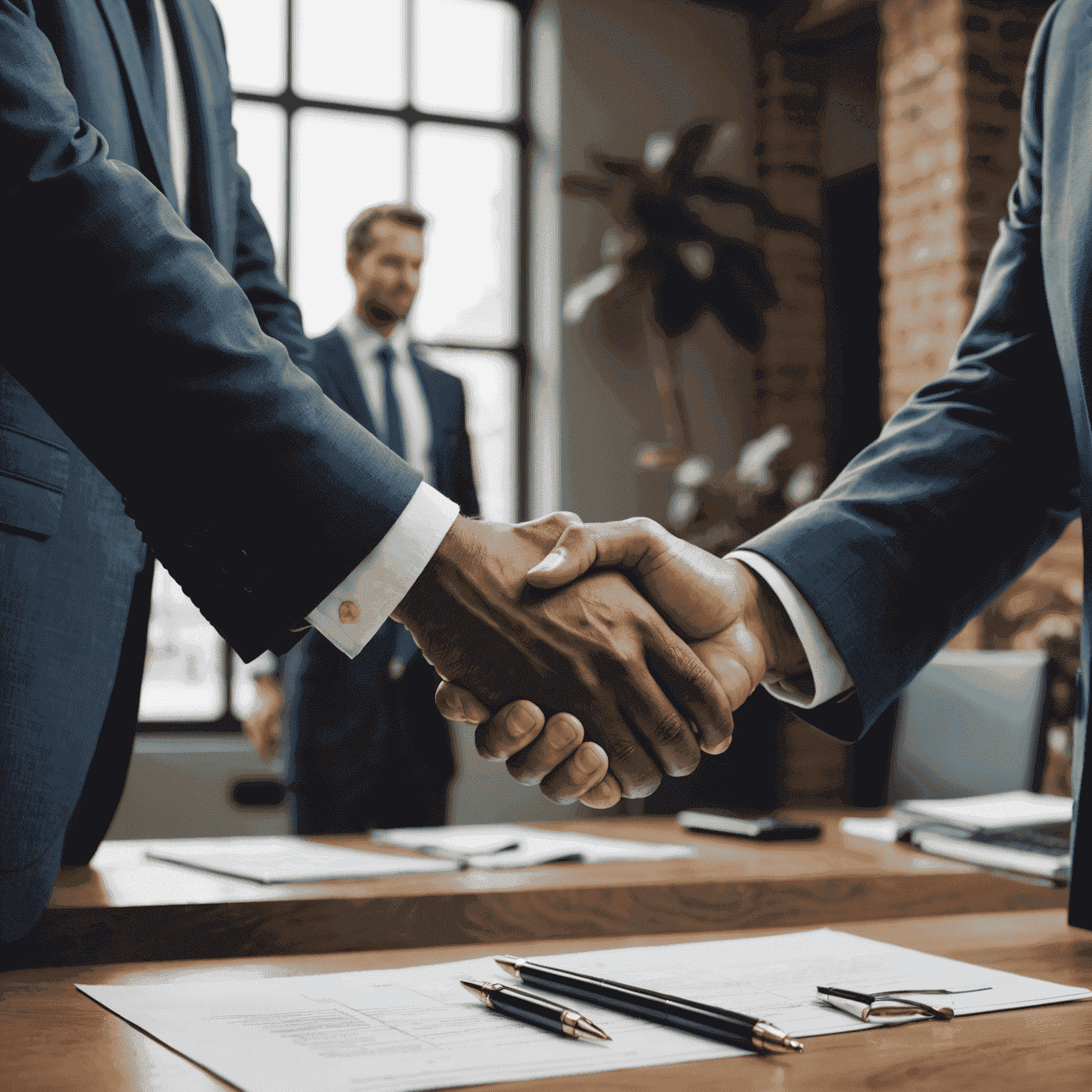 A handshake between a business owner and an investor